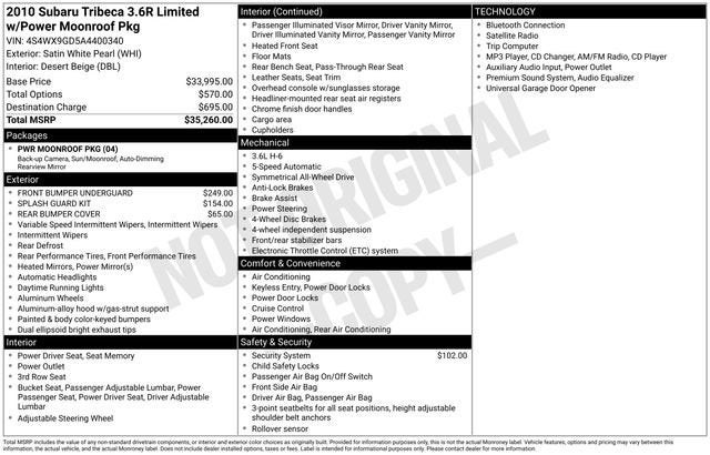 2010 Subaru Tribeca 3.6R Limited