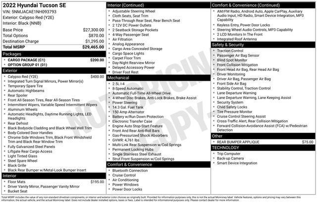 2022 Hyundai Tucson SE