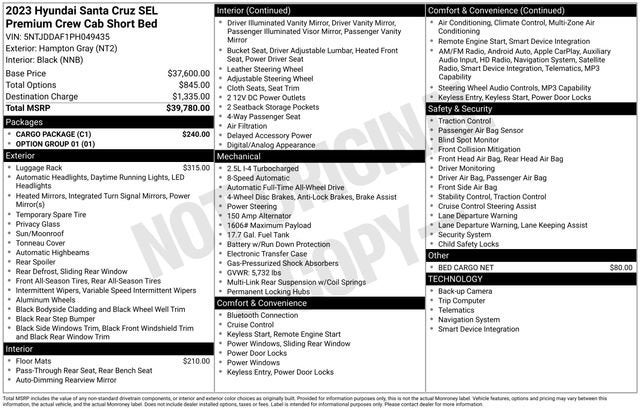 2023 Hyundai Santa Cruz SEL Premium