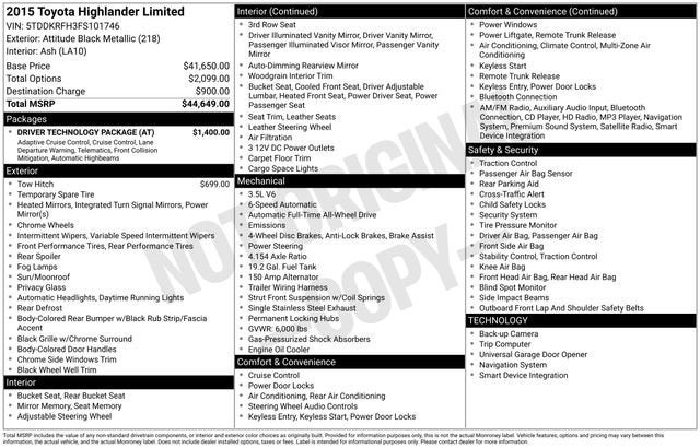 2015 Toyota Highlander Limited