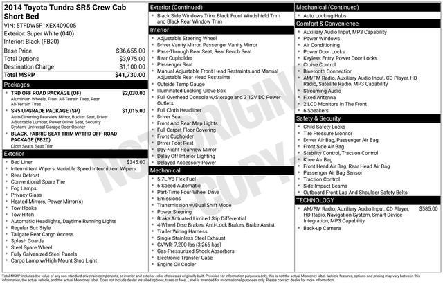 2014 Toyota Tundra 4WD Truck SR5
