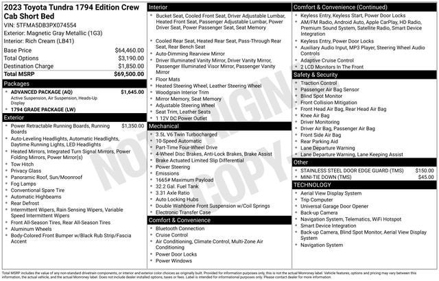 2023 Toyota Tundra 1794 Edition