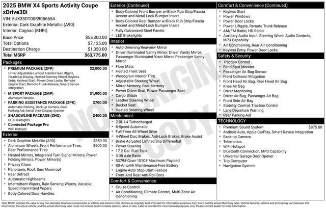 2025 BMW X4 xDrive30i