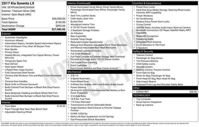 2017 Kia Sorento 2.4L LX