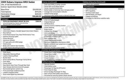 2009 Subaru Impreza Sedan WRX WRXSS