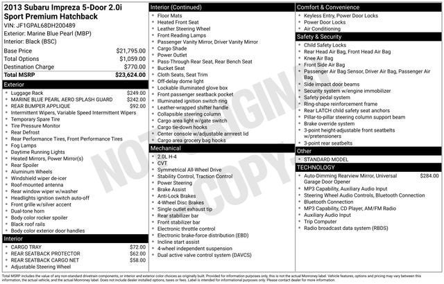2013 Subaru Impreza 2.0i Sport Premium