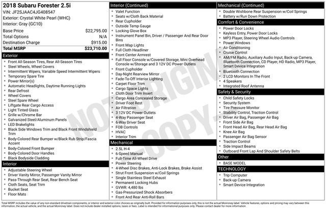 2018 Subaru Forester 2.5i