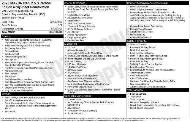 2025 Mazda CX-5 S Carbon Edition - Photo 47