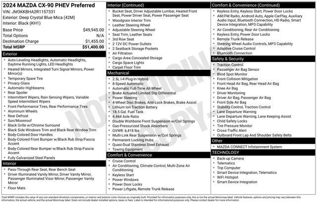 2024 Mazda Mazda CX-90 PHEV Preferred
