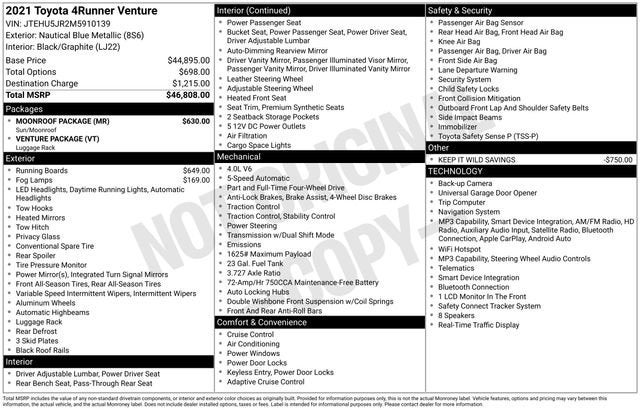 2021 Toyota 4Runner Venture