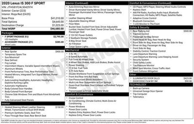 2020 Lexus IS 300 IS 300 F SPORT