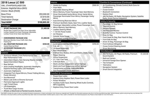 2018 Lexus LC LC 500