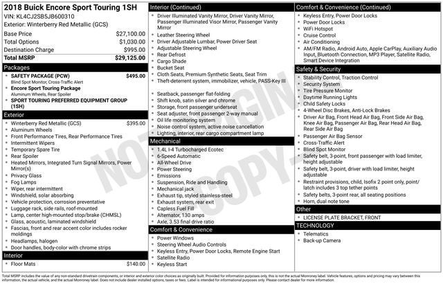 2018 Buick Encore Sport Touring