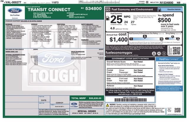 2022 Ford Transit Connect XLT Cargo Van