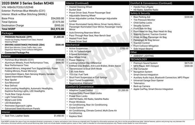 2020 BMW M340i M340i